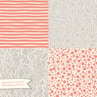 Hand drawn geometric seamless patterns set N2