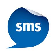 Blue sticker and bubble Vector element Sms