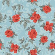 Seamless Vintage Flower Pattern with red roses N3