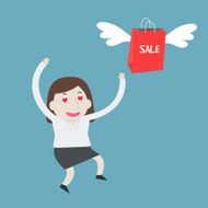 Businesswoman loves shopping - Vector N2