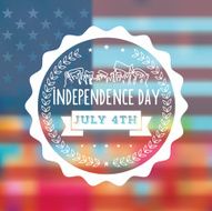 independence day label on blurred vintage us flag N2