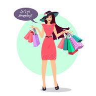 Smiling Woman with shopping bags