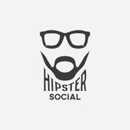 hipster social concept vector design template