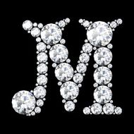 diamond letters with gemstones N50