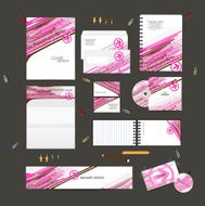 Stationery template design set with arrow technology on background N5