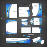 Stationery template design set with line element on background N3