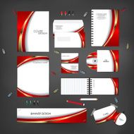 Stationery template design set with line element on background N4