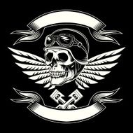 Motor skull vector graphic Motorcycle vintage design