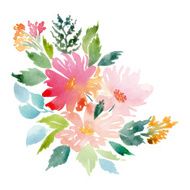 Watercolor greeting card flowers N165