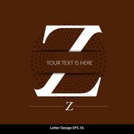 Letter Z vector alphabet inserted into the paper cut
