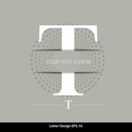Letter T vector alphabet inserted into the paper cut