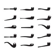 Tobbaco pipes icon set