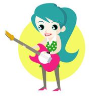 rockstar girl with a guitar