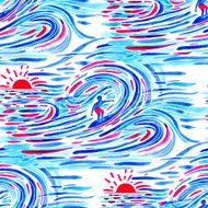 Surfing iseamless pattern