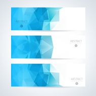 Abstract mosaic blue banners set N3