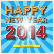 Happy new year retro poster N2