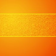 Orange wave horizontal ornamental background Vector illustration