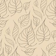 Seamless pattern with leaves in vintage style
