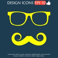 Mustache and Glasses vector icon N10