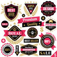 Premium quality stickers badges labels and ribbons Set 5
