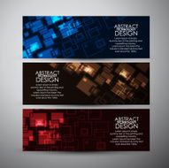 Vector banners set with Abstract square background N2