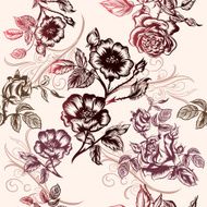 Floral vector pattern with roses for design
