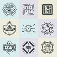 Assorted retro design insignias logotypes set 14 Vector vintage elements