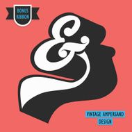 Vintage Ampersand symbol with retro effect