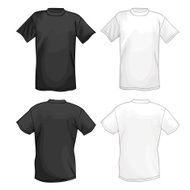 White and black vector T-shirt design template (front &amp; back)