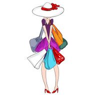 Young woman with bags