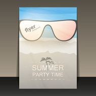 Abstract Summer Party Card Cover or Flyer Template