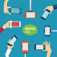 taking a selfie photo flat design N2