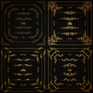Vector set of gold decorative borders frame N22