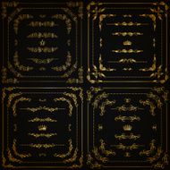 Vector set of gold decorative borders frame N23