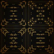 Vector set of gold decorative borders frame N25