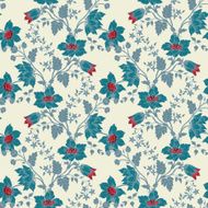 Vector vintage floral seamless blue flower