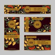 Templates of corporate Identity set with Russian folk pattern