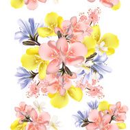 Flower vector seamless pattern with flowers