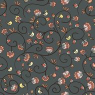 flowers and birds Endless floral pattern N2