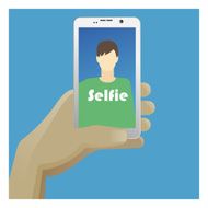 Selfie Icon with smart phone and man