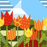 Vector floral seamless background Flat creative illustration
