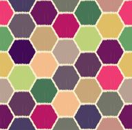 seamless multicolor honeycomb tiles pattern