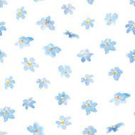 Seamless pattern of a little blue flowers