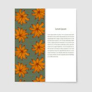 Flyer with orange lilies Vector illustration N2