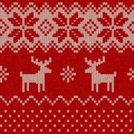 Seamless Knitted Christmas Pattern