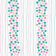 Seamless abstract background with dots spots and strips