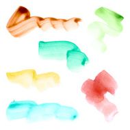 Vector watercolor stains and brush strokes set N2