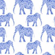 Elephants seamless watercolor background Elephant pattern background vector illustration