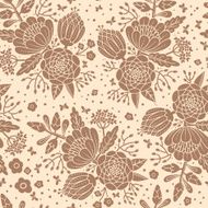 Seamless vintage pattern with decorative flowers