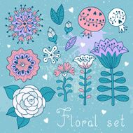 Set of floral elements isolated for your design N4